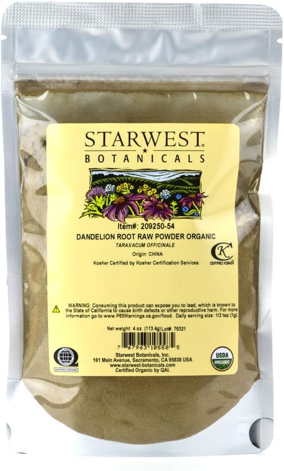 Starwest Botaniks Organik Dandelion Root Toz, 4 Ounces