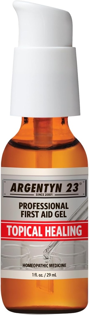Argentyn 23 Profesyonel Gümüş İlk Yardım Gel - Argentum Metallicum Gel Yara Bakım Desteği, Topical Skin Care for Soothing Support with Convenient Pump - 1 fl oz (30 mL)
