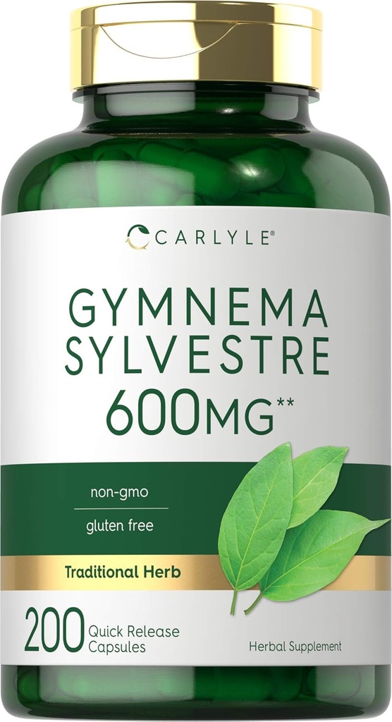 Carlyle Gymnema Sylvestre Capsules | 600 mg | 200 Kont | Non-GMO ve Gluten Free Supplement Supplement