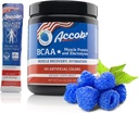BCAA Toz Blue Raspberry-Pre or Post Workout,Muscle Recovery Drink with Platinum Acids + Electrolytes,7,2g BCCAs for Men and Women-30 Services +10g of Collagen,
