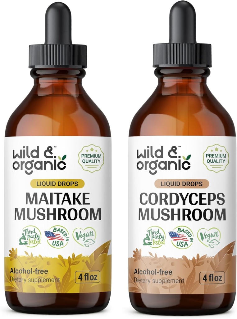 Άγρια & οργανικά Μάιτακε Mushroom Βάμμα 4 fl oz & Cordyceps Mushroom Βάμμα 4 fl oz