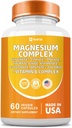 Magnezyum Kompleksi Tamam, Clycinate 141 mg Oksit 228mg Malate 58.5 mg Citrate 62.4 mg Orotate Glycina Taurate Chloride Aspartate Gluconate B, Mineral Supplements 60 Capsules