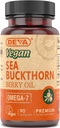 DEVA Vegan Sea Buckthorn, Berry Oil 500 mg, Cold-Pressed, Unrefined, Rich in Omega-7, 90 Capsules, 1-Pack