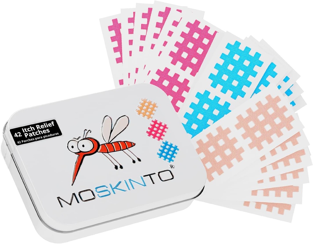 Moskinto The Original Mosquito Itch Relief Patches for Kids & Yetişkinler, Bug Bite Patches Soothe Swelling & Itching, Anti Itch Bug Bite Relief, Suction Tool Alternative, Family Pack, 42 Count
