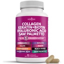 NEW AGE Collagen Pills Biotin Keratin Saw Palmetto Hyaluronic Asit - Saç Skin ve Nails Vitaminleri ve Vitamini E Folic Acid Seed MSM- Count 90