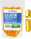 XPRS Nutra Boyutu 4 Boş Kapsüller - 100 Kont Küçük Boş Gelatin Capsules - Pills DIY Capsule - Sağlam Bovine Pill Gel Caps For Do-It- Yourself Supplements (Gold)