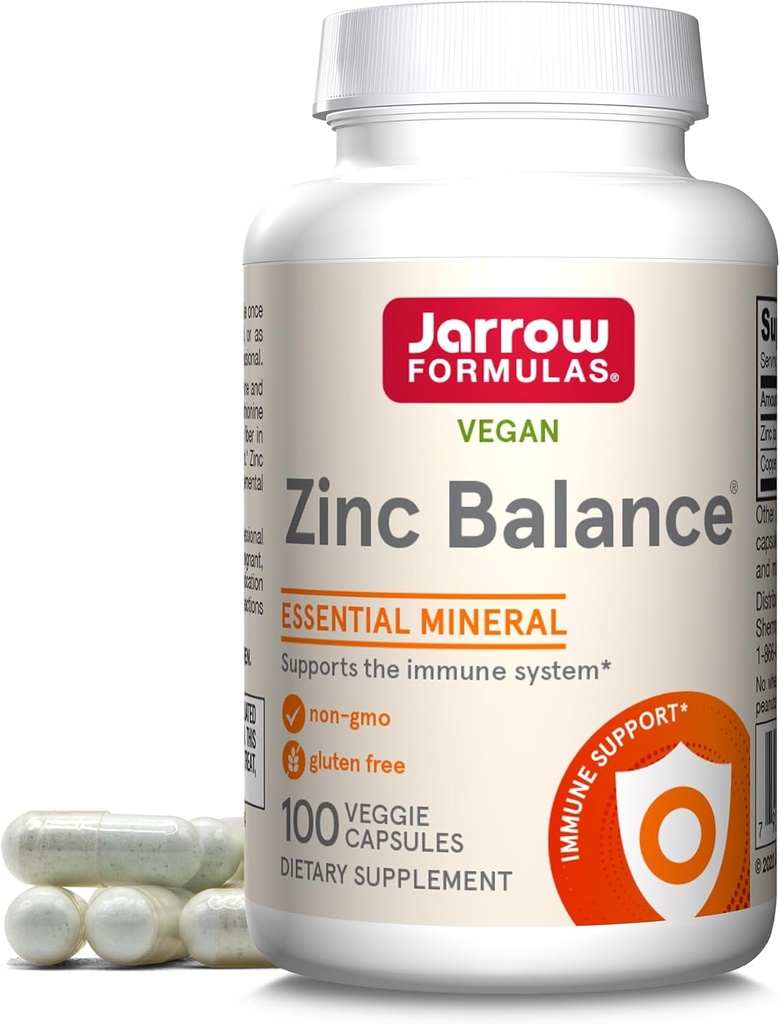 Jarrow Formulas çinko Denge 15 mg - 100 Hizmet (Veggie Caps) - Bakır içerir - Immune Sistem Desteği için Temel Mineral - Immune Support Supplement - Gluten Free çinko Copper Supplement - Vegan