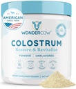 WONDERCOW Colostrum Supplement Powder for Gut Health, Immune Support & Wellness | Natural IgG Pure Whole Bovine Colostrum Superfood, Unflavored, 60 Servings