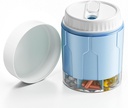Large Pill Organizer, Daily Pill Dispenser Bottles with 7 Large Compartments，Jumbo Pill Box, Pill Storage Container for Vitamin, Fish Oil, Medicine Supplement, Easy Turn Lid with Attached Label, Blue