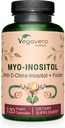 Vegavero Myo-Inositol & D-Chiro Inositol | Hormon Denge & Ovarian Support | Folate, Resveratrol, CoQ10 | 40:1 Oran | Lab-Tested | 120 Caps | Vegan