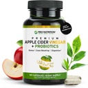 TRIO NUTRITION Apple Cider Vinegar Capsules with Multi-Strain Probiotics - Natural Sugar Free ACV Capsules with The Mother for Gut Health, Immunity, Body Cleanse & Healthy pH - Metabolism Booster*