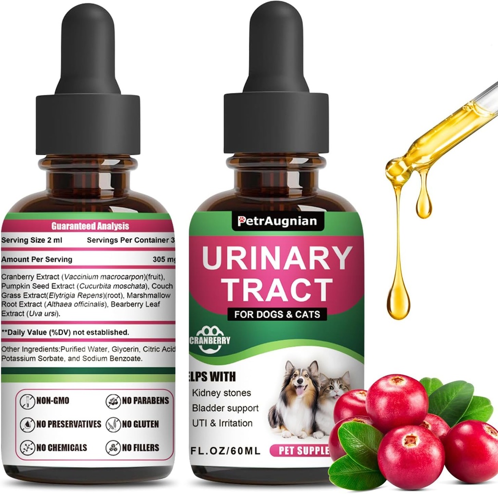 Cat & Dog Urinary T Enfeksiyon Tedavisi Cranberry & Natural UTI Tıp ile Geri Döndü - Destekler Bladder+Kidney - En İyi Önleme Incontinence & Bladder Stones -Supplement Renal Health Care Vitaminleri