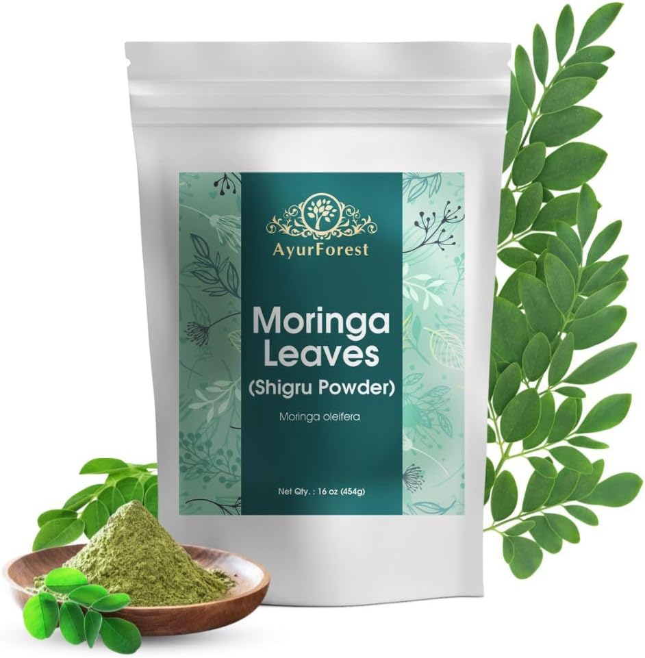 Moringa Leaves Powder Oleifera Leaf Shigru Great in Drinks and Smoothies 16 Ounce