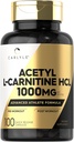 Carlyle Acetyl L-Carnitine HCL | 1000 mg | 100 Capsules | Gelişmiş Sporcu Formula | Pre-Workout Supplement | Non-GMO & Gluten Free