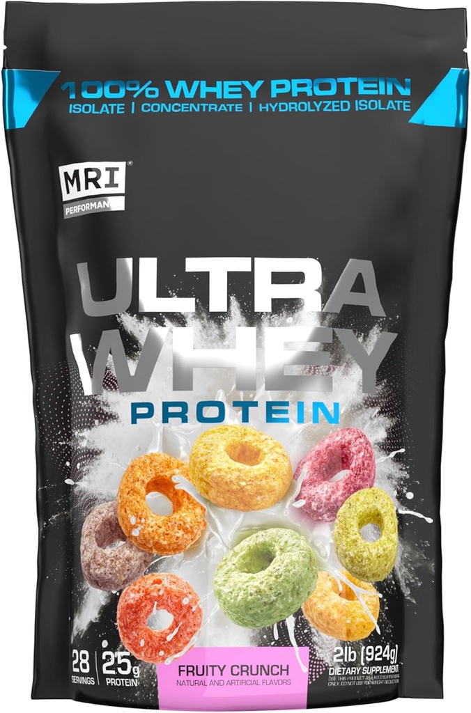 MRG Performans Ultra Whey Protein 25g Triple-Blend of Hydrolyzed, Isolate & Temp for Muscle Recovery, Lean Strength & Daily protein Support (Fruity Crunch, 28 Hizmet)