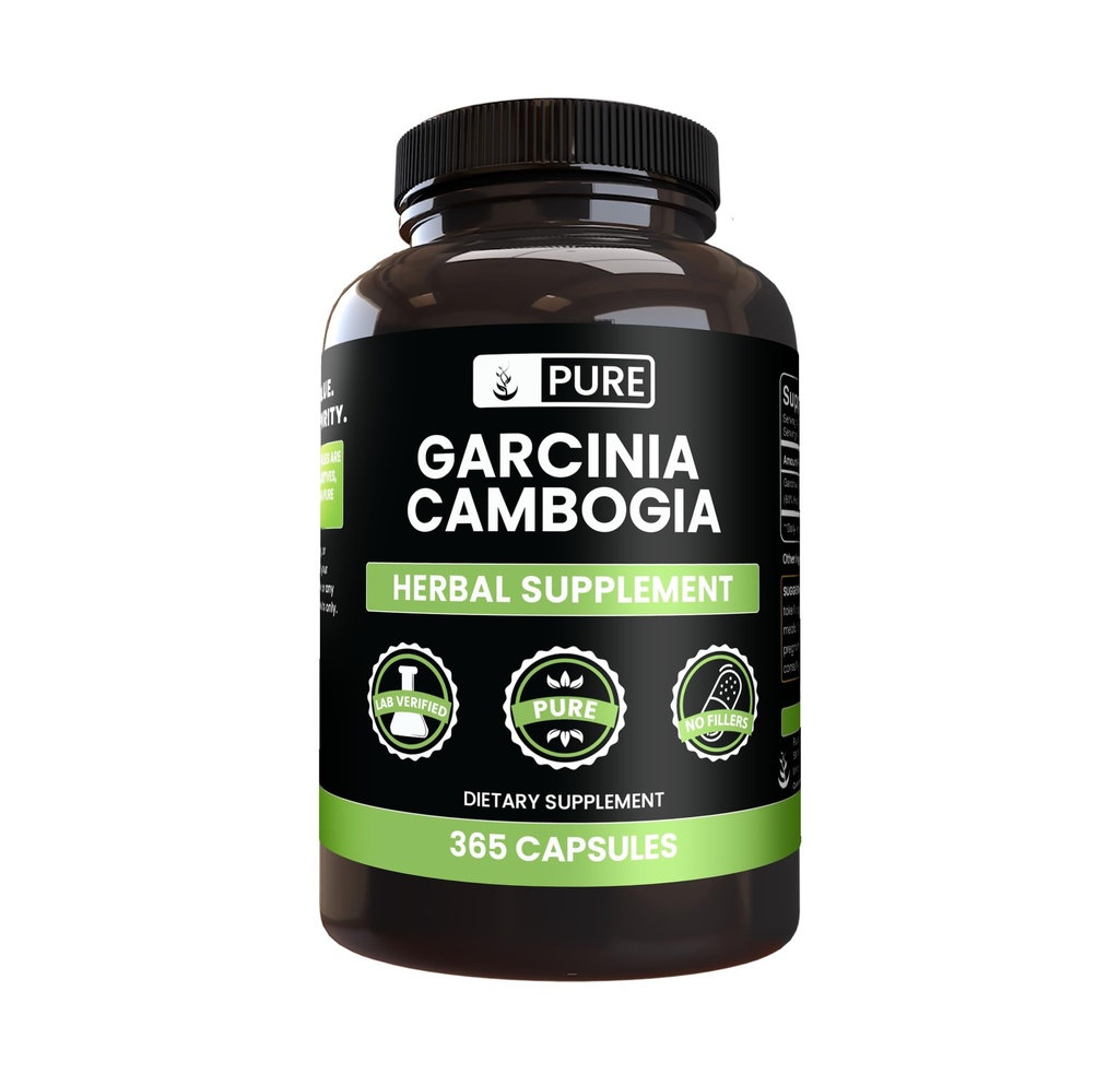 PURE ORIGINAL INGREDIENTS Garcinia Cambogia, No Magnezyum veya Rice Fillers, Always Pure, Lab TY (365 Kont)