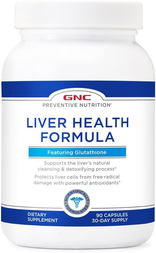 GNC Προληπτική διατροφική φόρμουλα για την υγεία του ήπατος, χαρακτηριστικά Glutathione, 90 κάψουλες