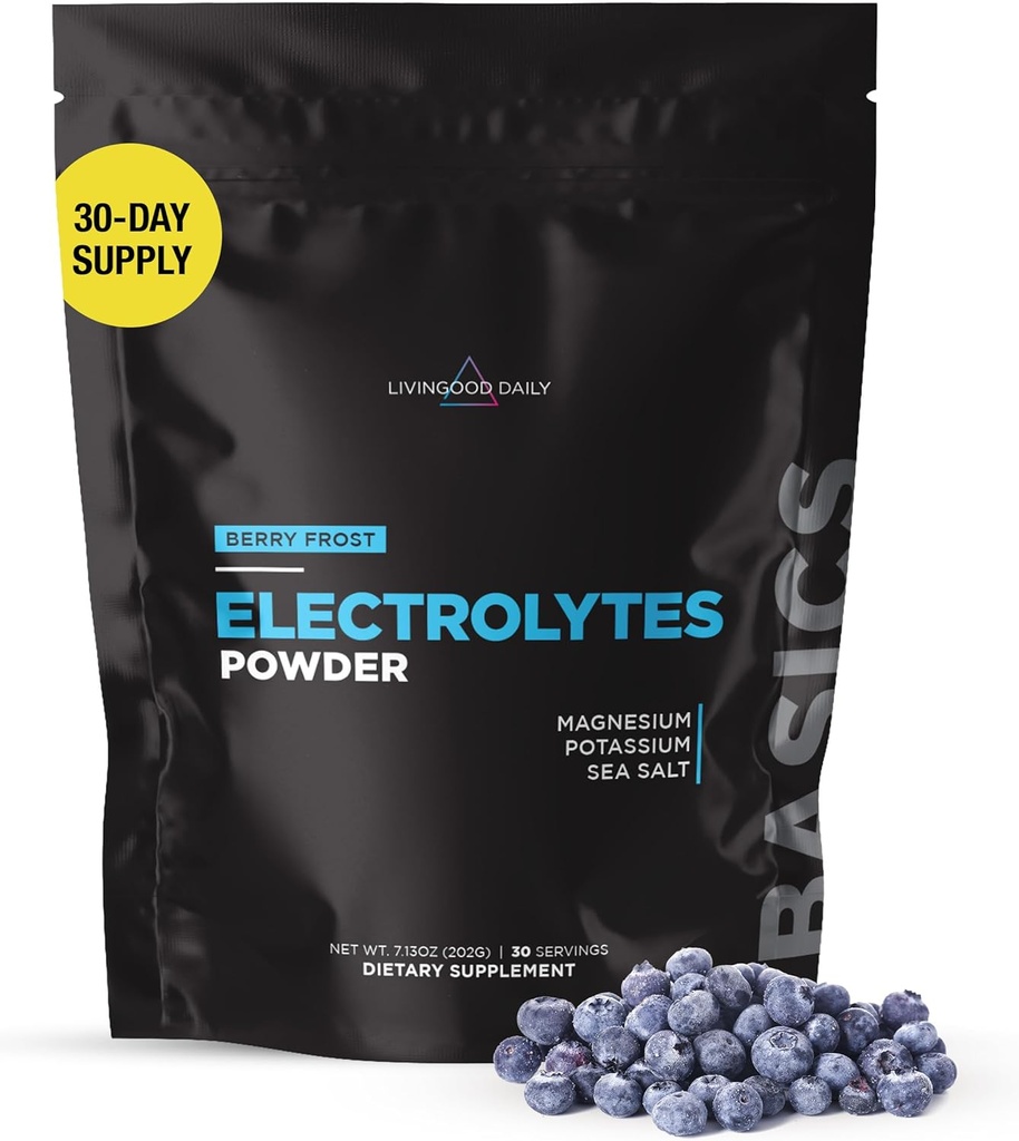 Lifeood Daily Electrolytes Toz, Electrolytes Hydration Drink Mix with Vitamin C, Magnezyum, Taurin & Sea Salt, Electrolyte Supplement for Energy & Hydration, Chem, Berry Frost Flavor, 30 Srvgs