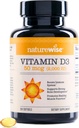 NatureWise Vitamin D3 2000iu (50 mcg) Immune Support, Sağlıklı Kas Fonksiyonu ve Bone Health - Non-GMO, Gluten Free in Organic Ekstra Virgin Zeytinyağı, (Mini Softgel), 200 Kont