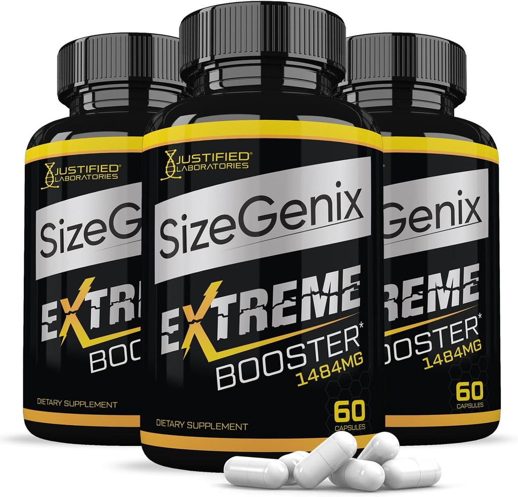 Justified Laboratories (3 Pack) Boyutgenix Erkeklerin Sağlığı Supplement 1484 mg180 Capsules