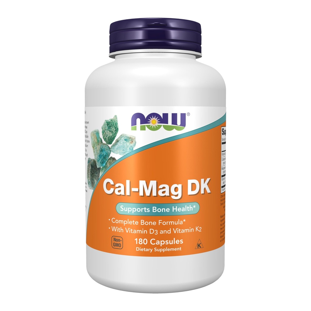 NOW Foods Supplements, Cal-Mag DK with Vitamin D-3 and Vitamin K-2, Supports Bone Health*, 180 Capsules