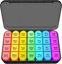 Zoxy 7 Day Pill 4 Times a Day, Weekly Pill Box, Travel Pill Case, Daily Medicine Organizer, 28 Portre Petrolleri, Vitaminler veya Supplements (Black) için Yararlı Karşılaştırmalar (Black)