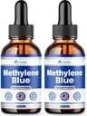 (2 Pack) Μπλε μεθυλένιο 99,99% - Επίσημη Φόρμουλα - Μπλε μεθυλένιο Υγρές σταγόνες Προηγμένη Δύναμη, Αυξημένη Απορρόφηση, Μπλε μεθυλένιο Συμπλήρωμα Υγρής Σκόνης Σύγκριση με Φαρμακευτικού Βαθμού (4oz)