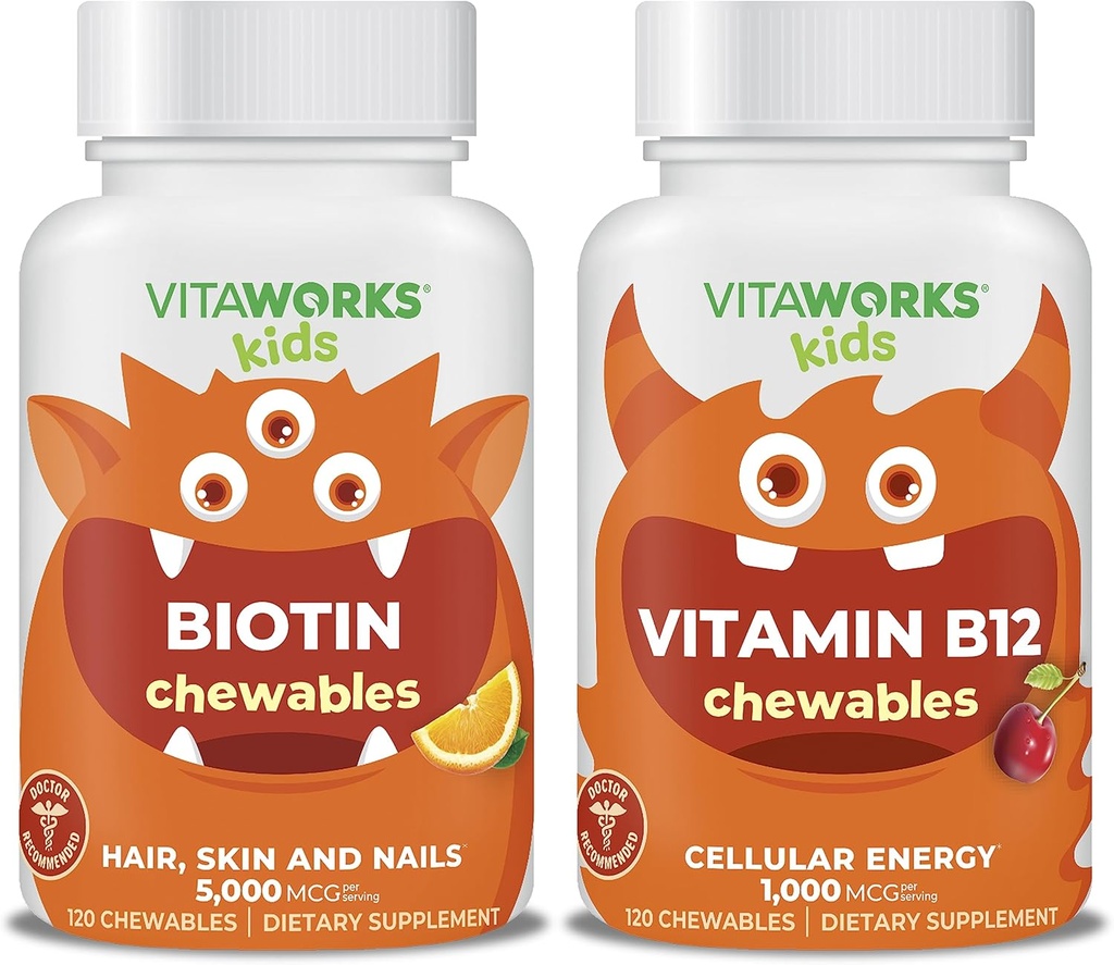 Çocuklar Biotin 5000 Live Chewables + Vitamin B12 Chewables Sche