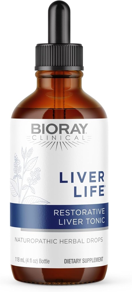 BIORAY Κλινική ζωή του ήπατος - 4 fl oz - Ενισχύει την ηπατική δομή & λειτουργία - Μη ΓΤΟ, χορτοφάγοι, χωρίς γλουτένη