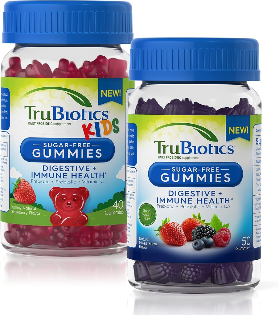 TruBiotics Sugar-Free Gummies for Digestive + Immune Health for Yetişkinler and Children Sche