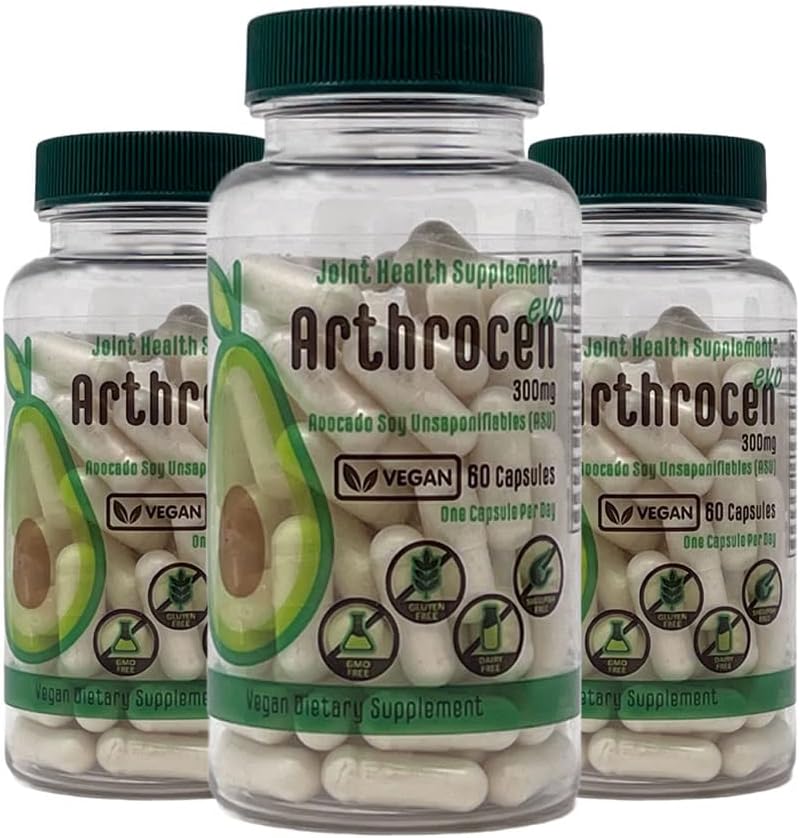 EVO Vegan Ortak Sağlık Tamamı, 300Mg Aokado Soy unsaponifiable, 60 Day Supply, One Capsule Per Day (6 Ay)