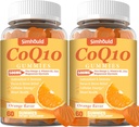 2 Pack CoQ10 500MG Gummies - Plus Omega-3, Magnezyum, B3 & çinko - 3X Daha İyi Abhidrasyon Coenzyme Q10 Kalp Sağlığı, Hücre Enerji & Antioksi, Non-GMO 120 Counts