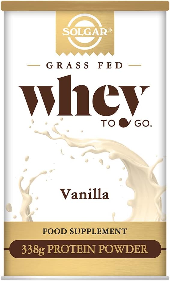 Solgar Grass Fed Whey Protein Toz Vanilla'ya gitmek için, 11.9 oz - Yeni Zelanda ineklerinden 20g - Büyük Tasting & Mixes kolayca - Güçlü ve Kurtarma Destek - 13 hizmet