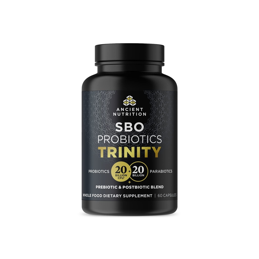 Αρχαία διατροφή SBO Probiotic Trinity Καθημερινή Φροντίδα, Προβιοτικά για την Digestive Υγεία, 40 δισεκατομμύρια Blend των Πρεβιοτικών, Προβιοτικά, Μεταβιοτικά, και Παραβιοτικά Μειώνει Occasional Bloating, 60 Count