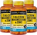 Mason Naturaluba Magnezyum & çinko, 300,Day Supply, Supports Normal Bone Health & Immune System Branson, 3 Pack