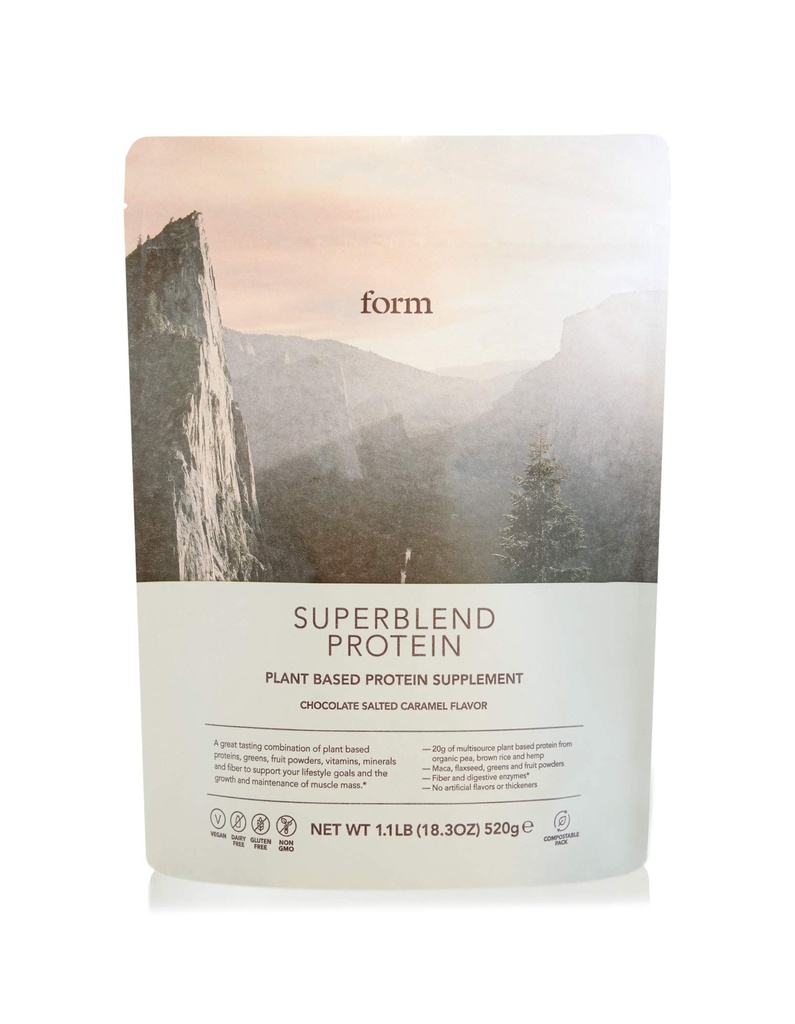 Form Superblend Protein - Superfoods, Vitamins ve Minerals ile Vegan Protein Toz - Servis başına Bitki bazlı Protein 20g (Chocolate Salted Caramel)