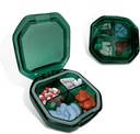 Seyahat Pill Organizer - Dayanıklı, Sutight Pill Case Travel Dimension with 4 Karşılaştırma - Compact Pill Travel Case for Vitamins, Supplements, Medicine - Travel Pill Container for Purse (Green)