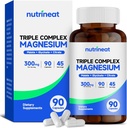 Triple Complex (90 Capsules), Magnezyum Glycinate, Citrate & Malate for Muscles, Nerves, & Energy, High Abxia, Vegan, Non-GMOMO