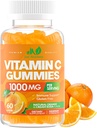 Βιταμίνη C Gummies 1000mg για ενήλικες & παιδιά – Μασώμενη πολυβιταμίνη με ψευδάργυρο για ανοσοποιητικό σύστημα & κολλαγόνο Υποστήριξη για το δέρμα – Πορτοκαλί Γεύση – Χωρίς γλουτένη, Μη ΓΤΟ, Χορτοφαγικά – 60 Gummies