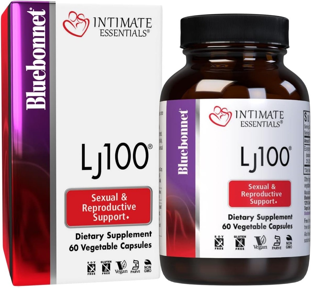 Bluebonnet Beslenme Intimate Essentials LJ100, Soy-Free, Gluten-Free, Non-GMO, Süt-Free, Kosher sertifikalı, Vegan, 60 Capsules, 30 Hizmet