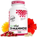 Plantvital D Mannose Κάψουλες με Cranberry - D-μαννόζη 1000mg Κάψουλες - Υψηλή Ικανότητα για Μπλαντέρ, Νεφρό και Ουρολοίμωξη Υποστήριξη. Cranberry Powder με Hibiscus και Dandelion. 2 Μήνες Προσφορά