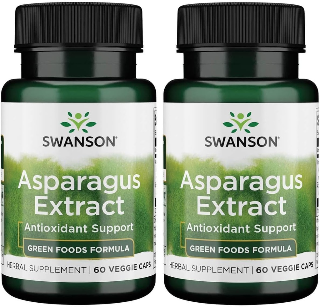 Swanson Full Spectrum Asparagus Young 400 mg 60 Caps (2 Pack)