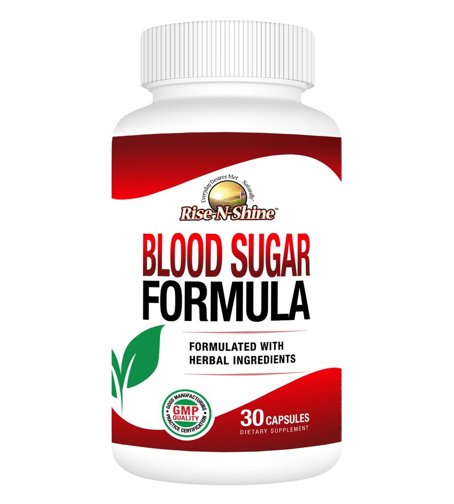 Rise-N-Shine Blood Sugar Formula with Cinnamon, Gymnema Sylvestre, Banaba, Guggul ve More 30 Capsules