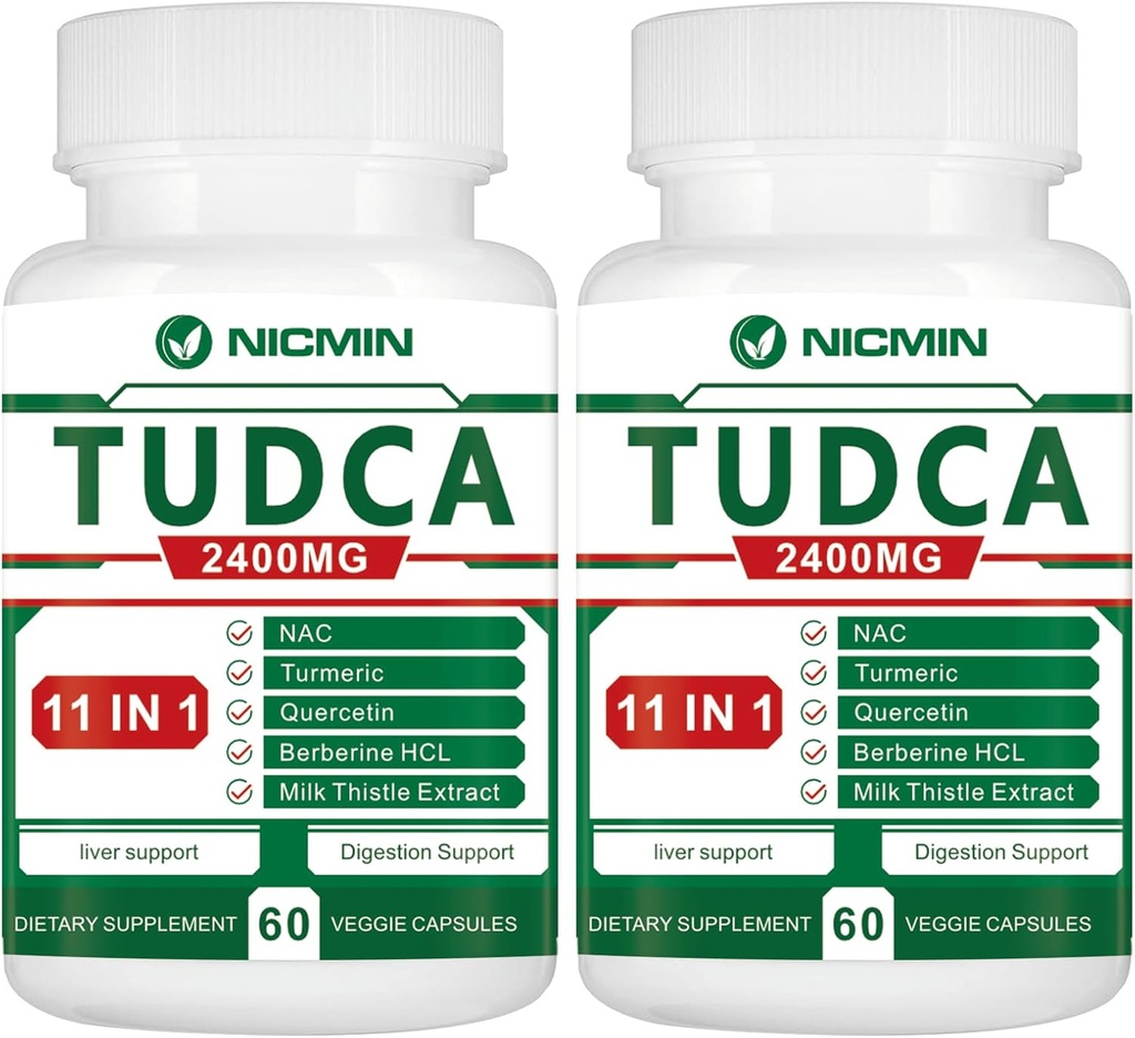 TUDCA Supplements 2400MG, Bile Salts Kompleks for Liver Detox & Gallbladder Cleanse, Erkekler ve Kadınlar için Anti-Aging, Digestive Health 120 Capsules