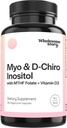Myo-Inositol & D-Chiro Inositol Capsules with MTHF, Folate, Vitamin D | Ovarian Function, Hormon Balance, & Homocysteine Levels | Fertness Supplements for Women | 360 Count 40:1