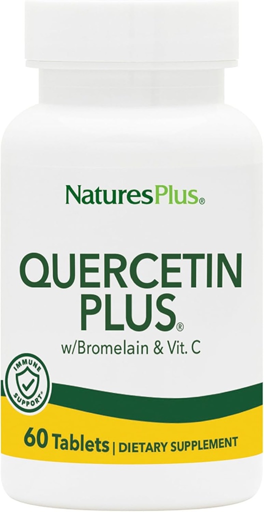 NaturesPlus Quercetin Plus ile C & Bromelain - 650 mg, 60 Vejetaryen Tabletler - Gluten-Free - 30 Hizmet