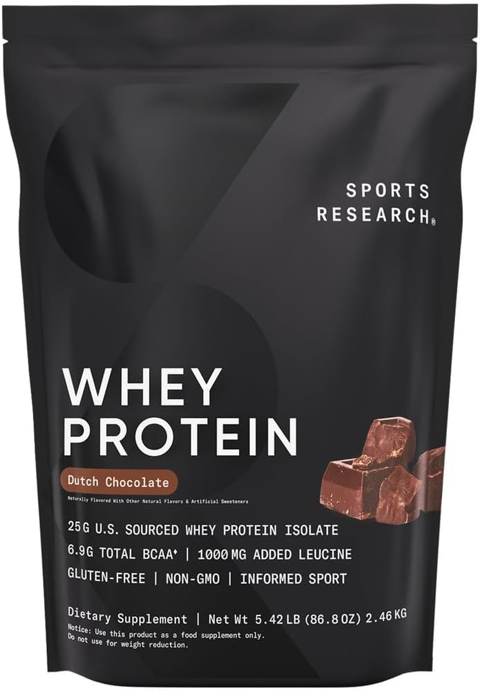 Spor Araştırması Whey proteini - Spor Beslenmesi Lean Muscle Building & Workout Recovery için Protein Tozu - 5 lb Bag Bulk Protein Tozu 25g hizmet başına - çikolata, 60 hizmet
