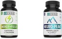 Zhou Caffeine 100 mg L-Theanine 200 mg Nootropic 60 Capsules and Neuro Peak Brain Support DMAE Bacopa 30 Capsules