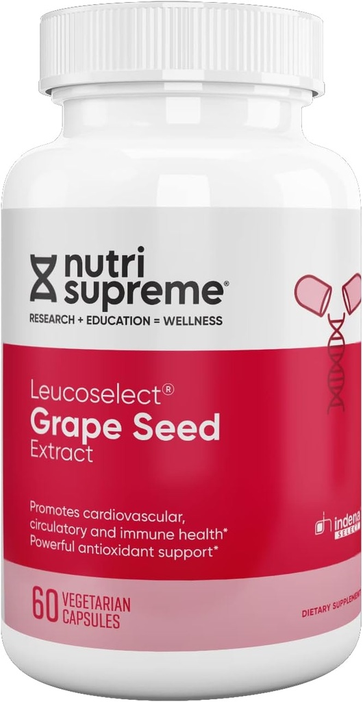Nutri Supreme Grapeseed Extract Leucoselect, Super Antioksi Support, Cardiovascular Health, Kosher sertifikalı 60 Capsules