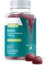 Saç Cilt ve Çiçeği için Viteey Biotin Gummies - Saç Büyüme Gummies için Biotin - 10.000 mcg - Vegan, Gluten-Free, Non-GMO - 60 Count Count